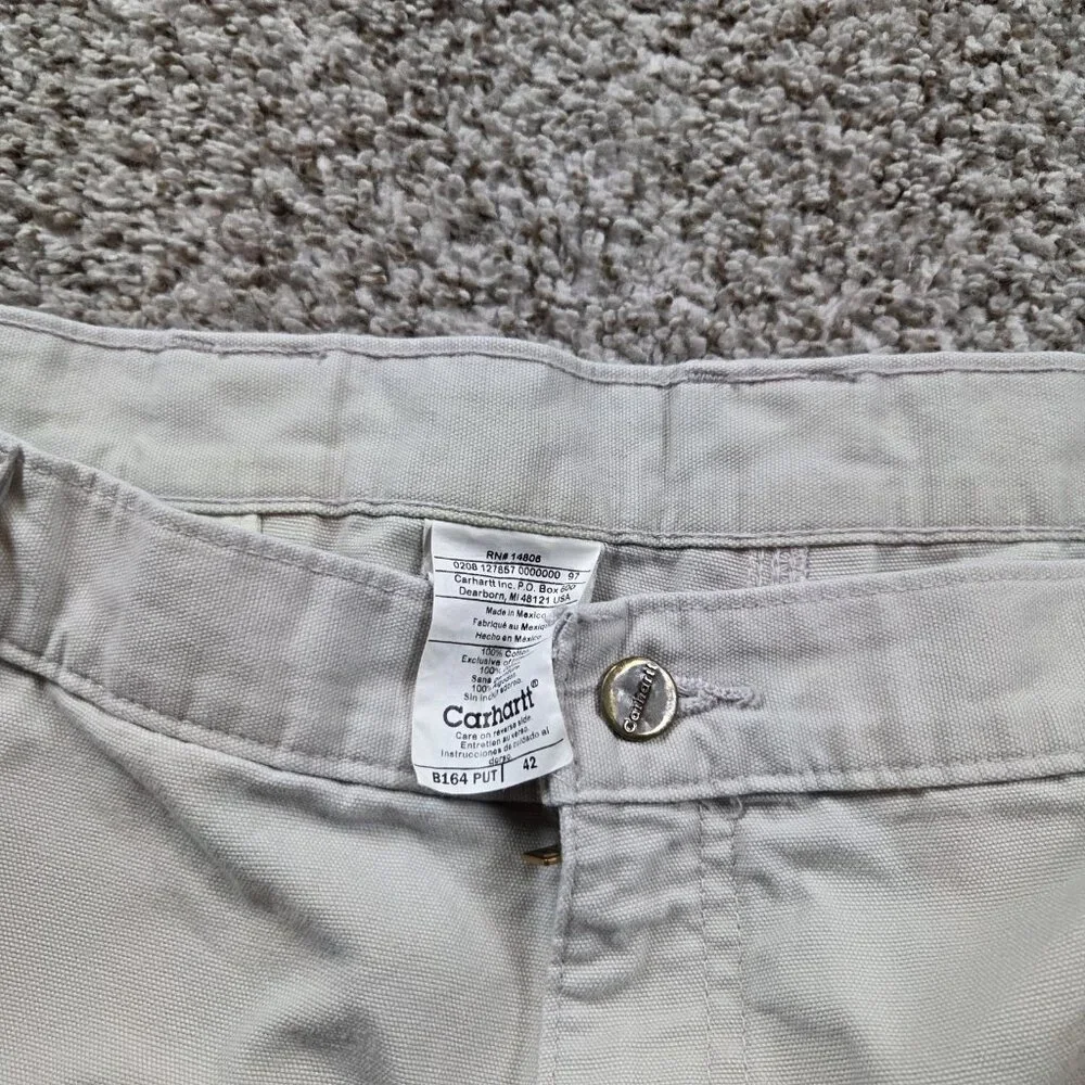 Carhartt Cargo Shorts Men's 42 Beige Utility Outdoor Workwear Read* - Picture 2 of 8